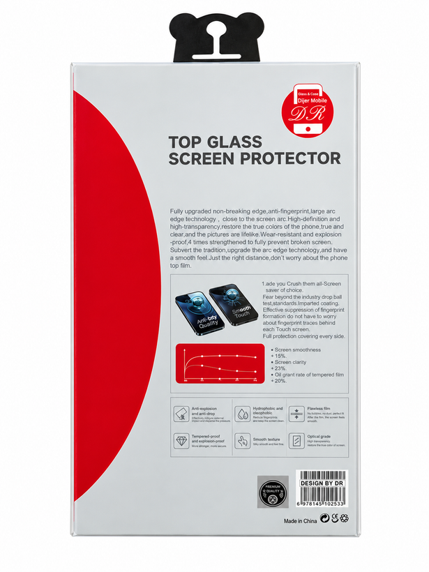 گلس صحفه نمایش گوشی مدل Top Glass